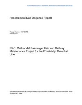 Resettlement Due Diligence Report