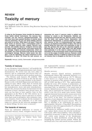 REVIEW Toxicity of Mercury