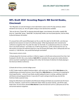 NFL Draft 2021 Scouting Report: RB Gerrid Doaks, Cincinnati