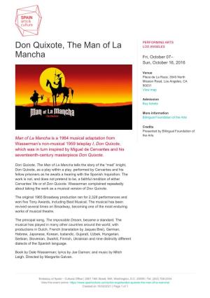 Don Quixote, the Man of La Mancha