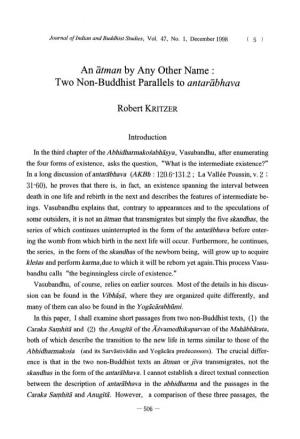 An Atman by Any Other Name : Two Non-Buddhist Parallels to Antarabhava