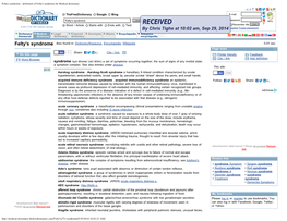 Felty's Syndrome - Definition of Felty's Syndrome by Medical Dictionary