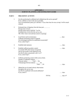 Appendix 1 Survey Planning and Estimation Guide