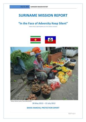 Suriname Mission Report