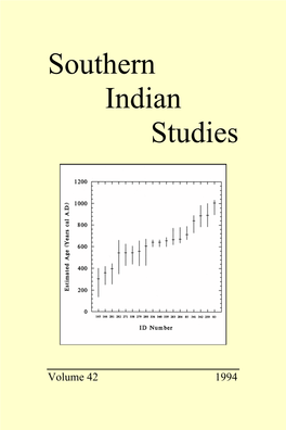 Southern Indian Studies, Vol. 42