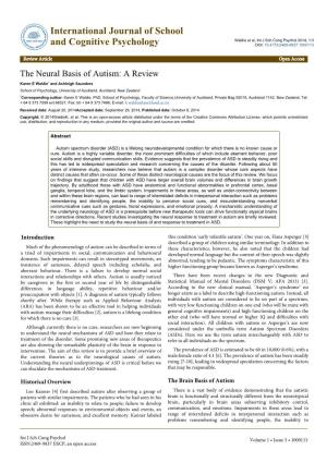 The Neural Basis of Autism: a Review
