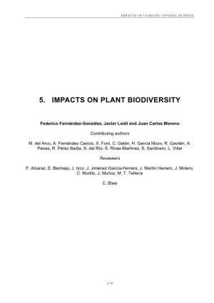 5. Impacts on Plant Biodiversity