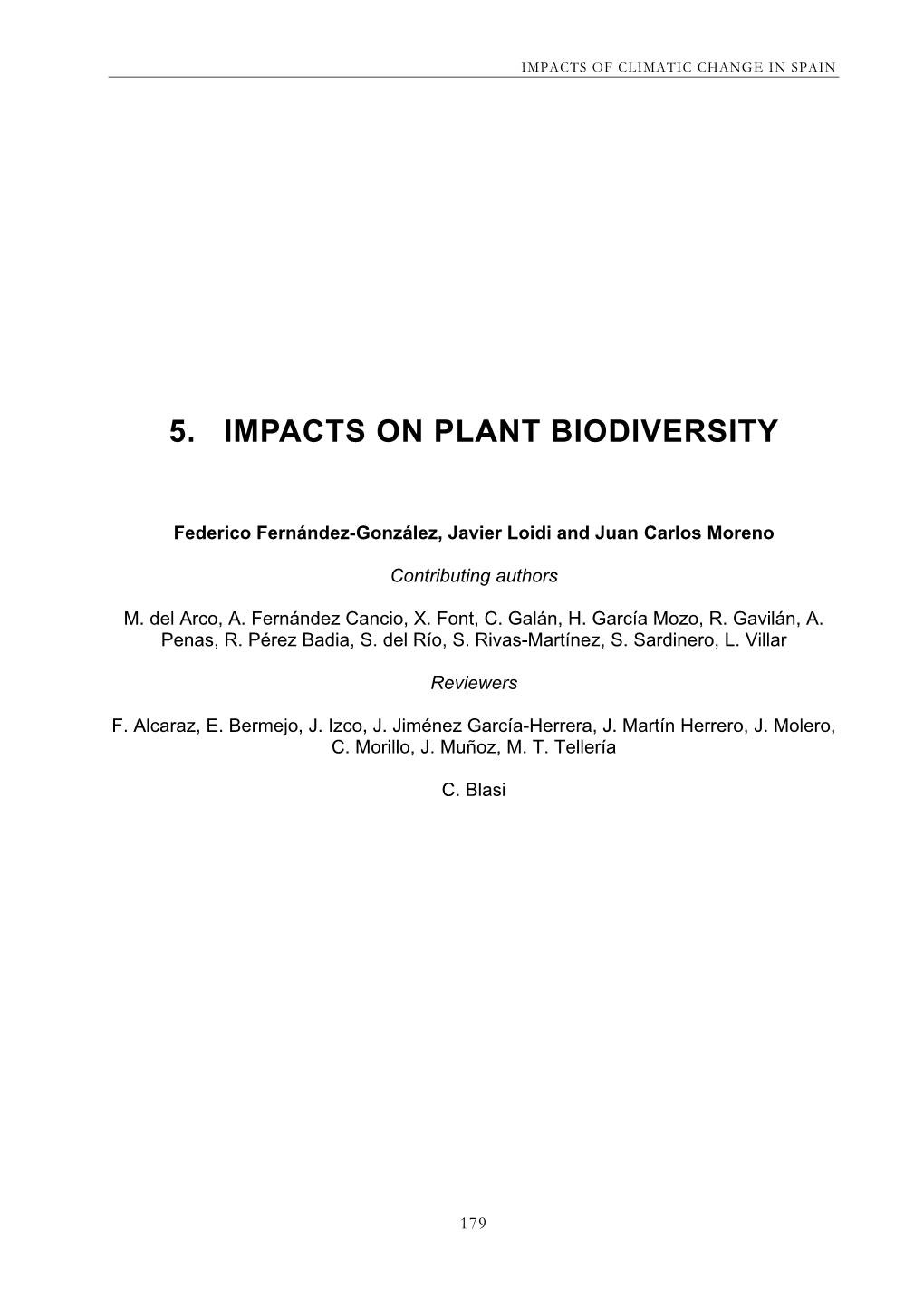 5. Impacts on Plant Biodiversity