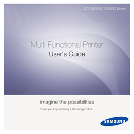 Multi Functional Printer User’S Guide