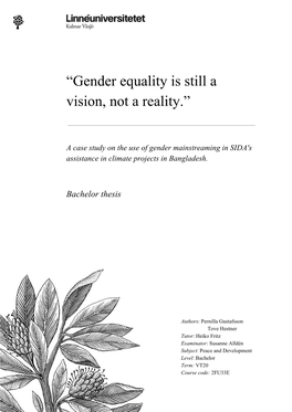 “Gender Equality Is Still a Vision, Not a Reality.”