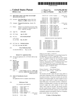 United States Patent (10) Patent No.: US 9,556.448 B2 Olivier Et Al