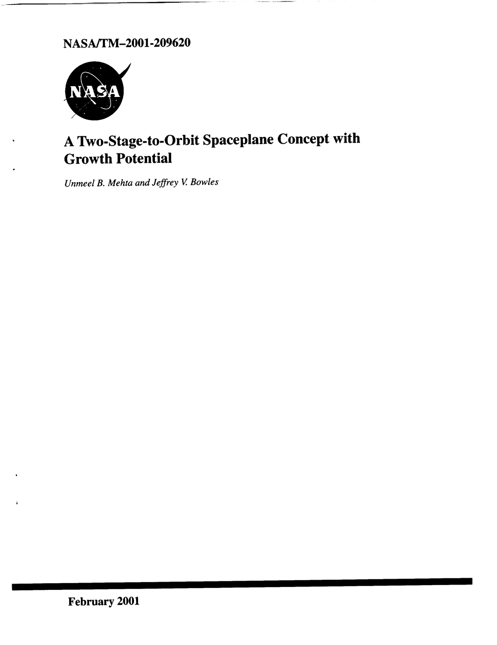 A Two-Stage-To-Orbit Spaceplane Concept with Growth Potential