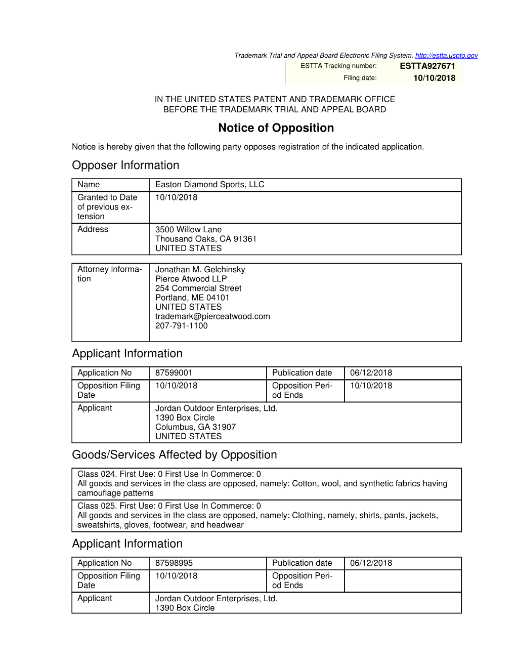 Notice of Opposition REALTREE MAKO (W6922568-3