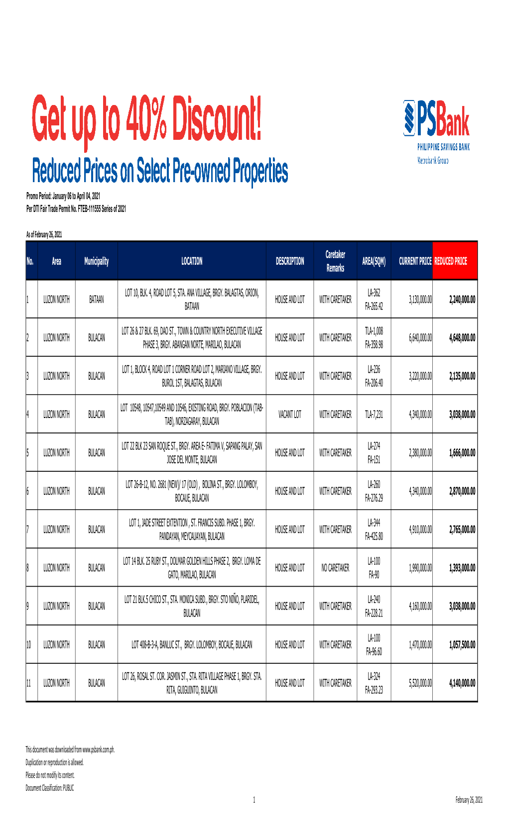 REM Pricelist 02.26.2021