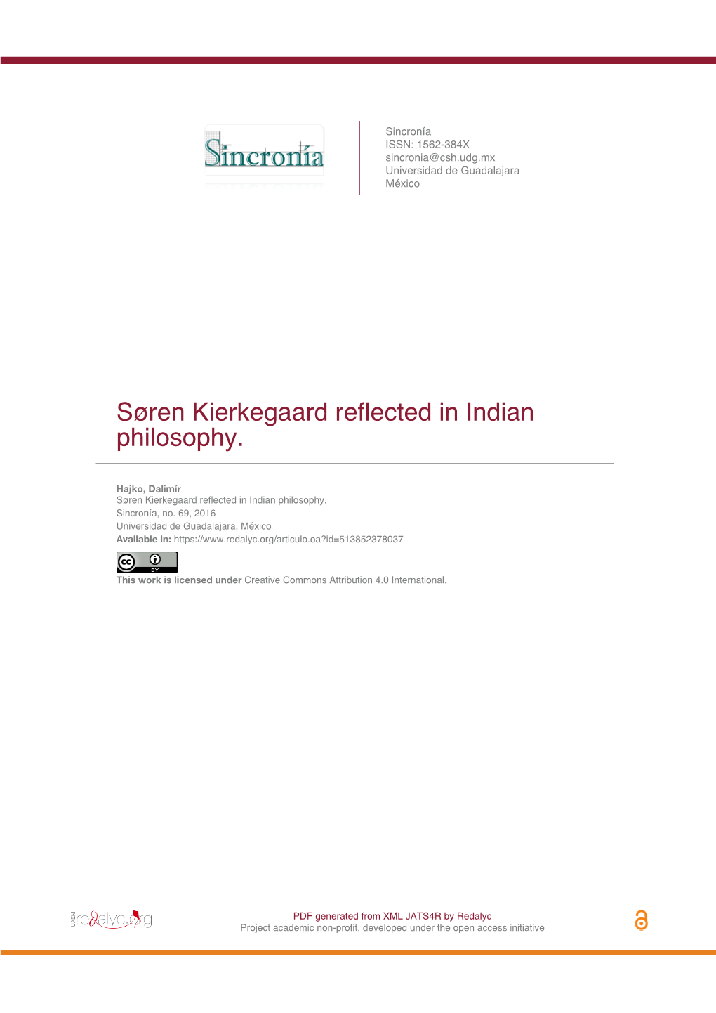 Søren Kierkegaard Reflected in Indian Philosophy