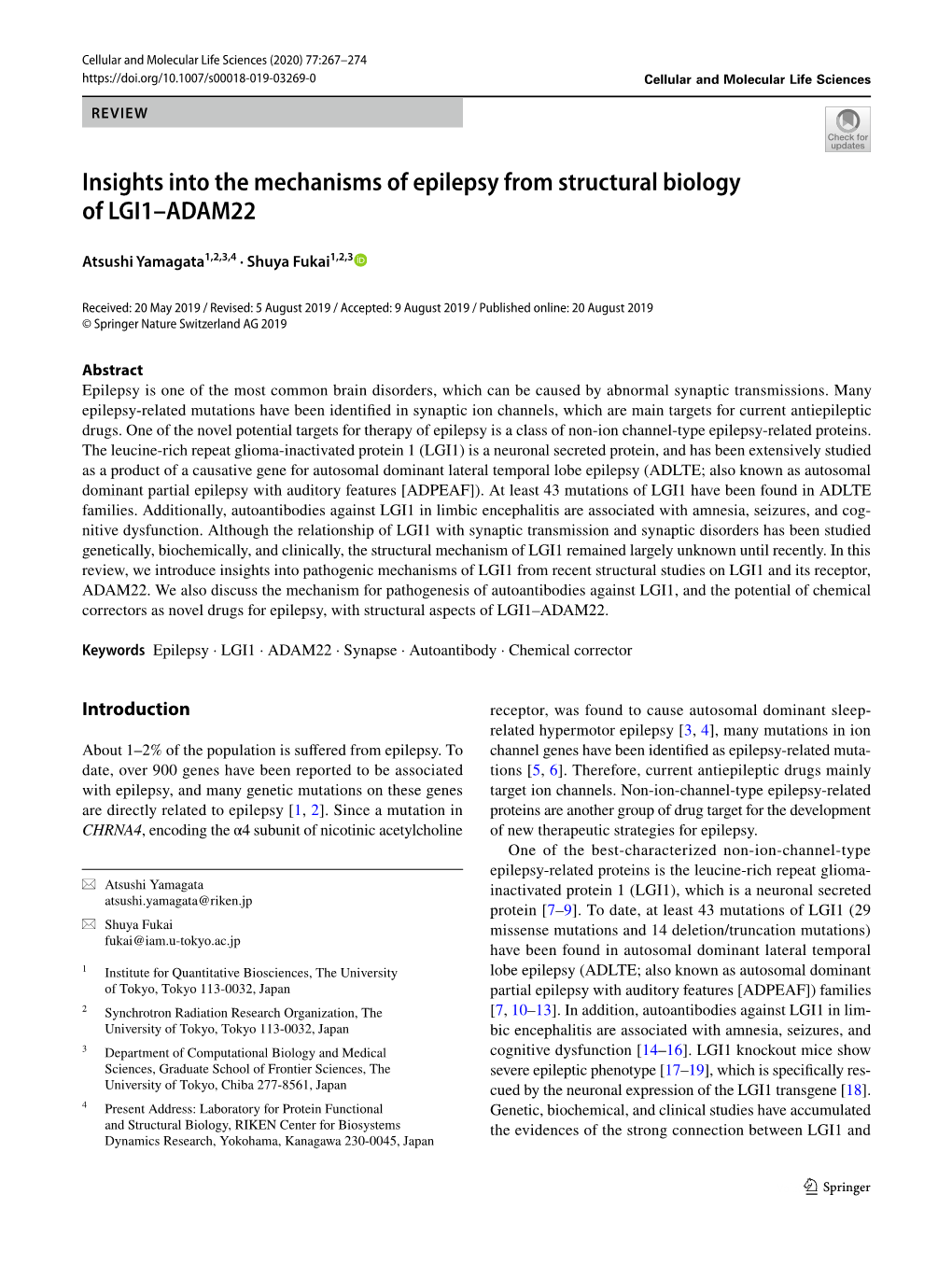 Insights Into the Mechanisms of Epilepsy from Structural Biology of LGI1–ADAM22