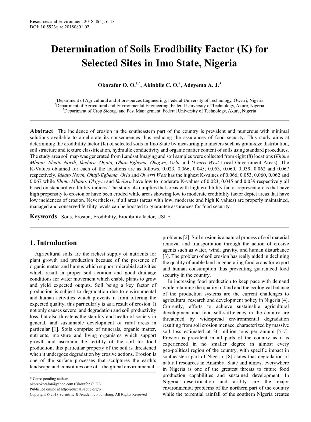 Soils, Erosion, Erodibility, Erodibility Factor, USLE