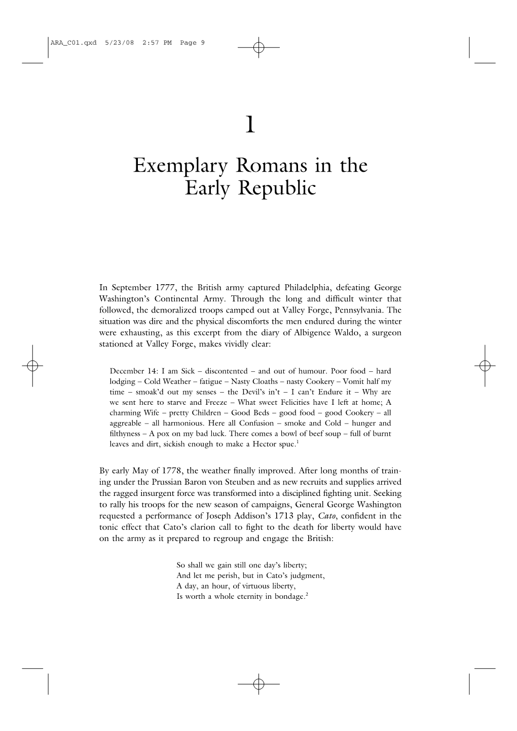 Exemplary Romans in the Early Republic