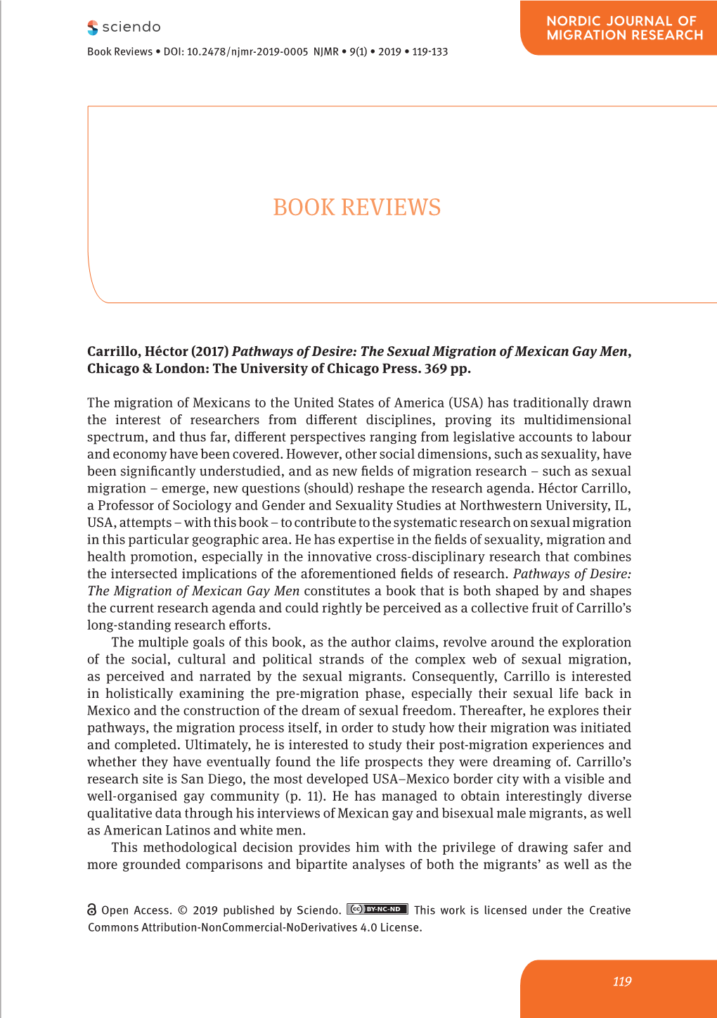 Book Reviews • DOI: 10.2478/Njmr-2019-0005 NJMR • 9(1) • 2019 • 119-133