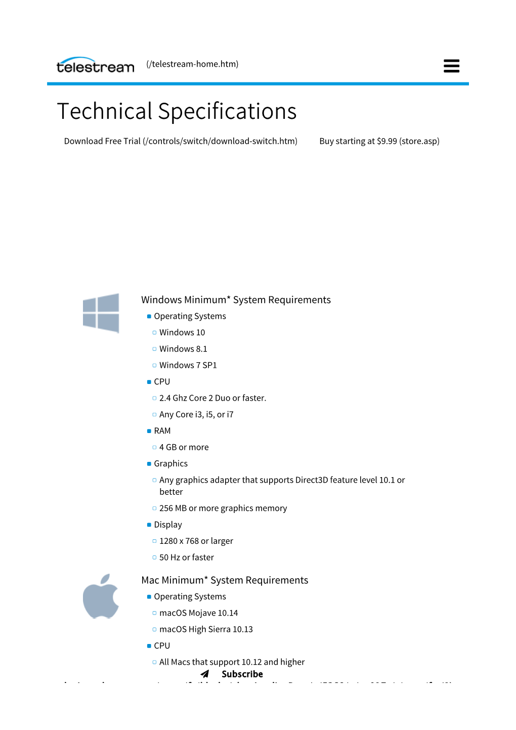 Telestream Switch Techspecs