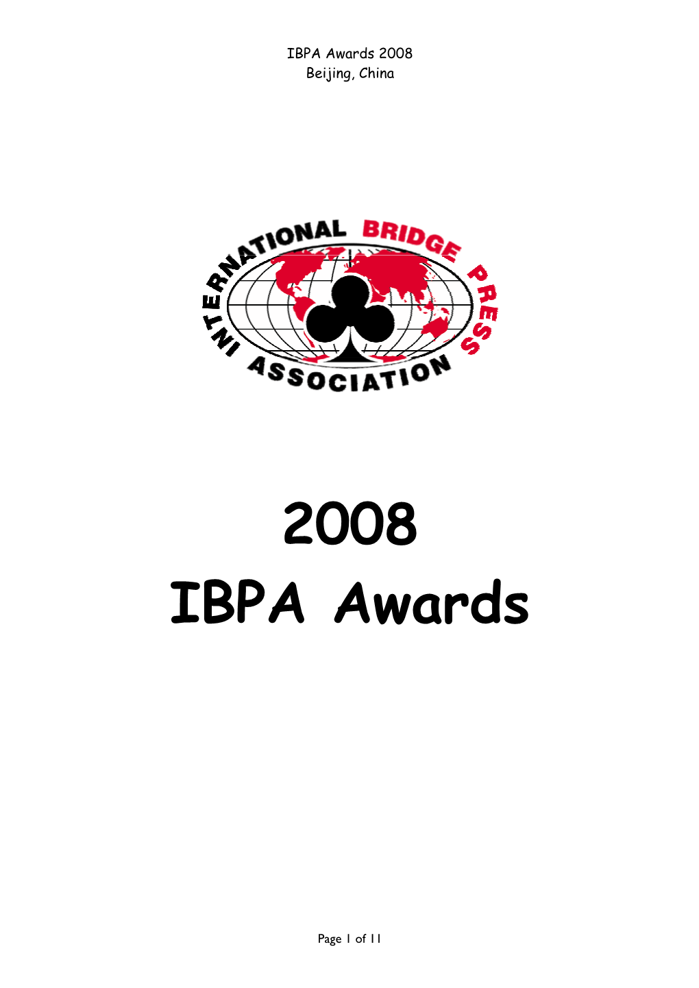 2008 IBPA Awards