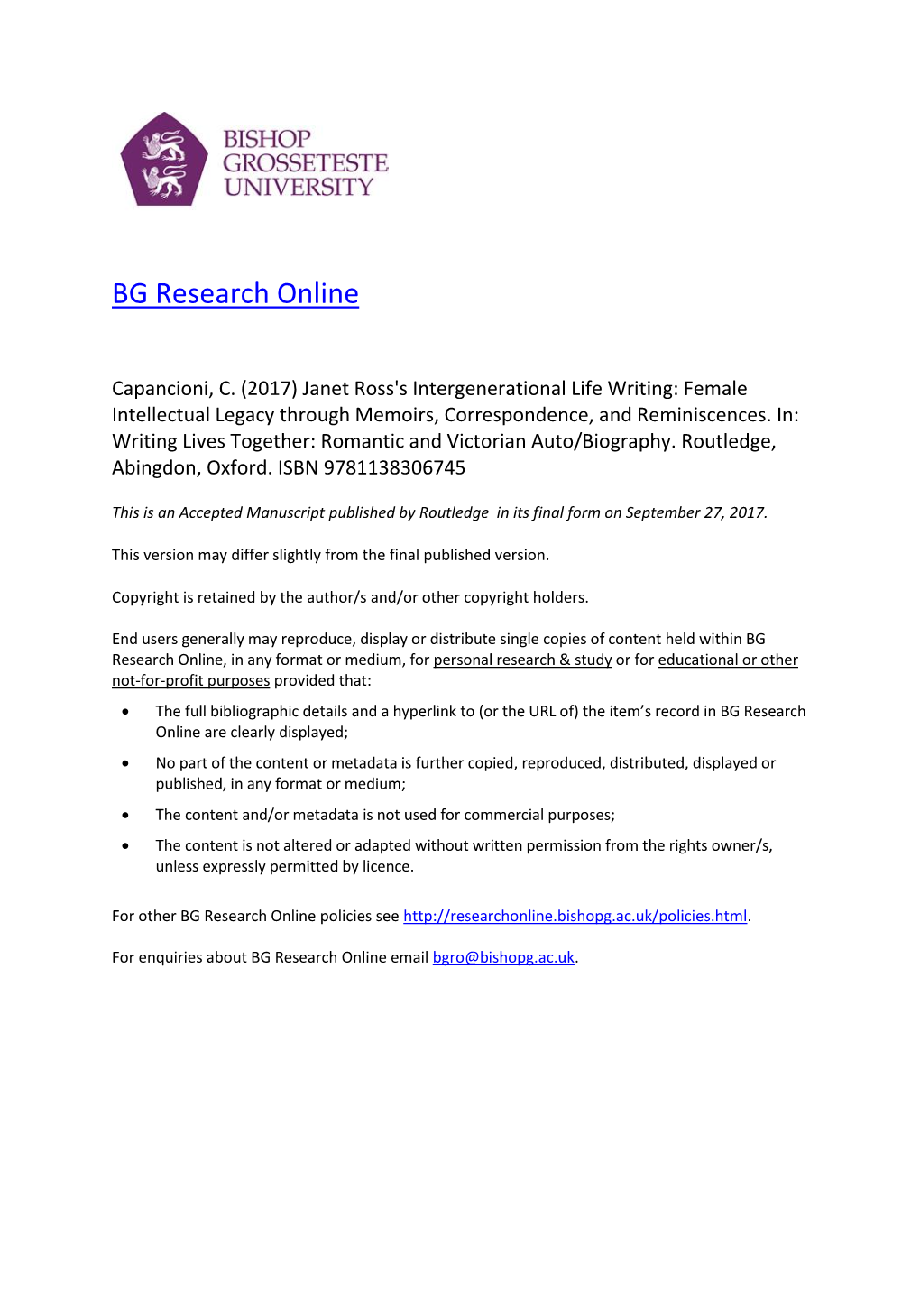 BG Research Online