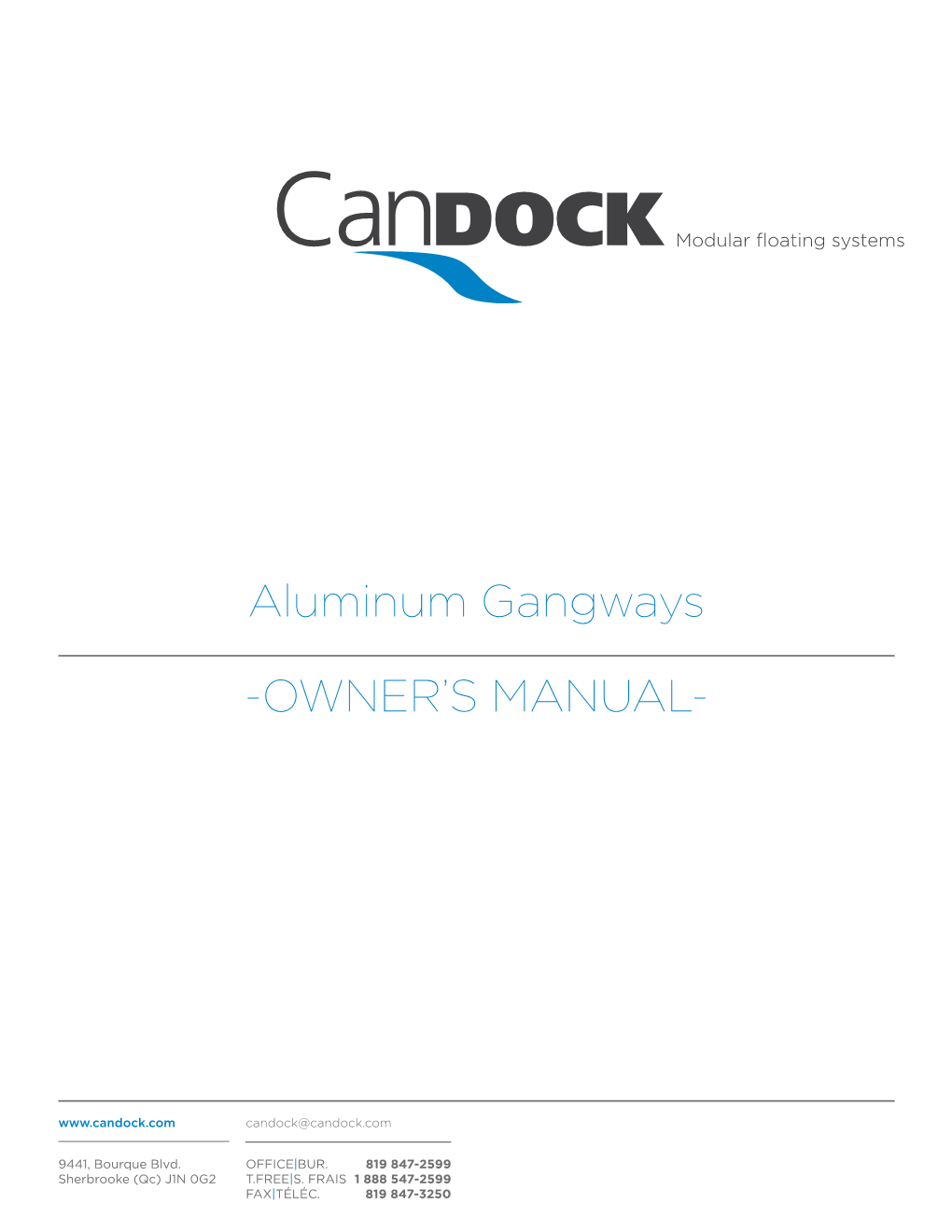 Candock GANGWAY OWNER's MANUAL