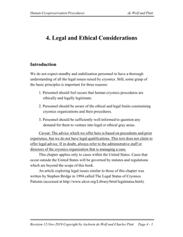 4. Legal and Ethical Considerations