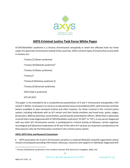 AXYS Criminal Justice Task Force White Paper