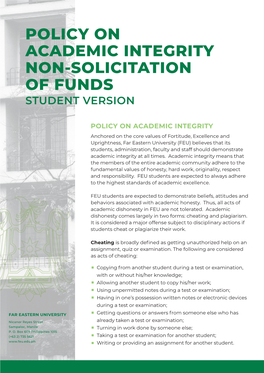 Policy on Academic Integrity and Non