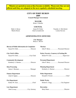 Council Minutes 2009