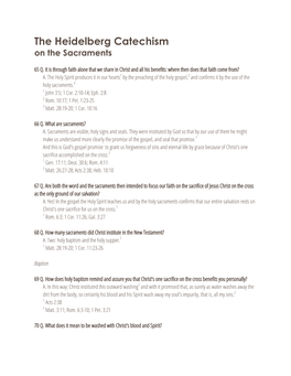 The Heidelberg Catechism on the Sacraments