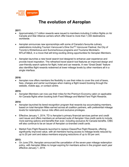 The Evolution of Aeroplan