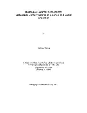 Eighteenth-Century Satires of Science and Social Innovation