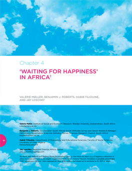 Waiting for Happiness’ in Africa1