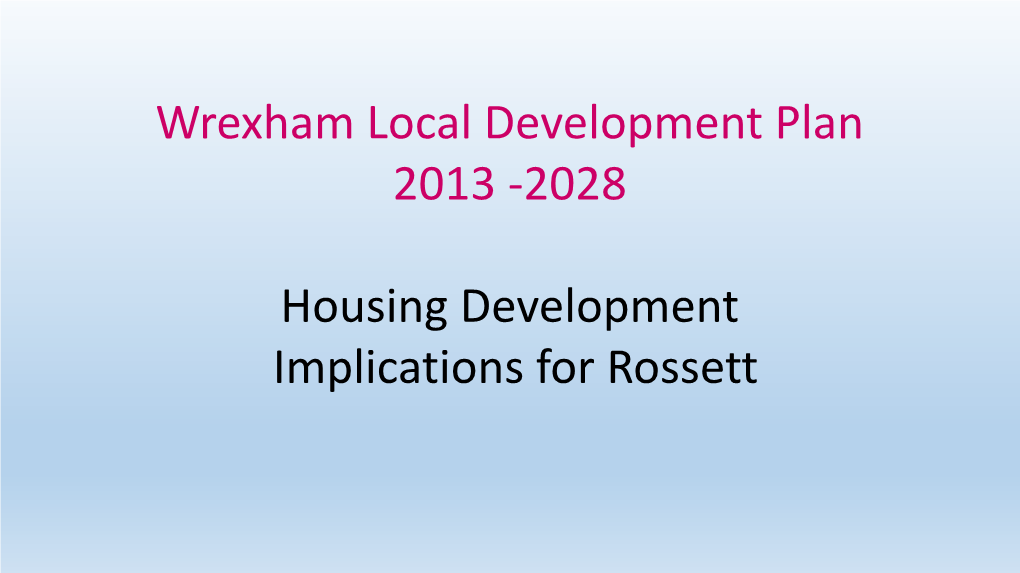 Wrexham Local Development Plan 2013 -2028