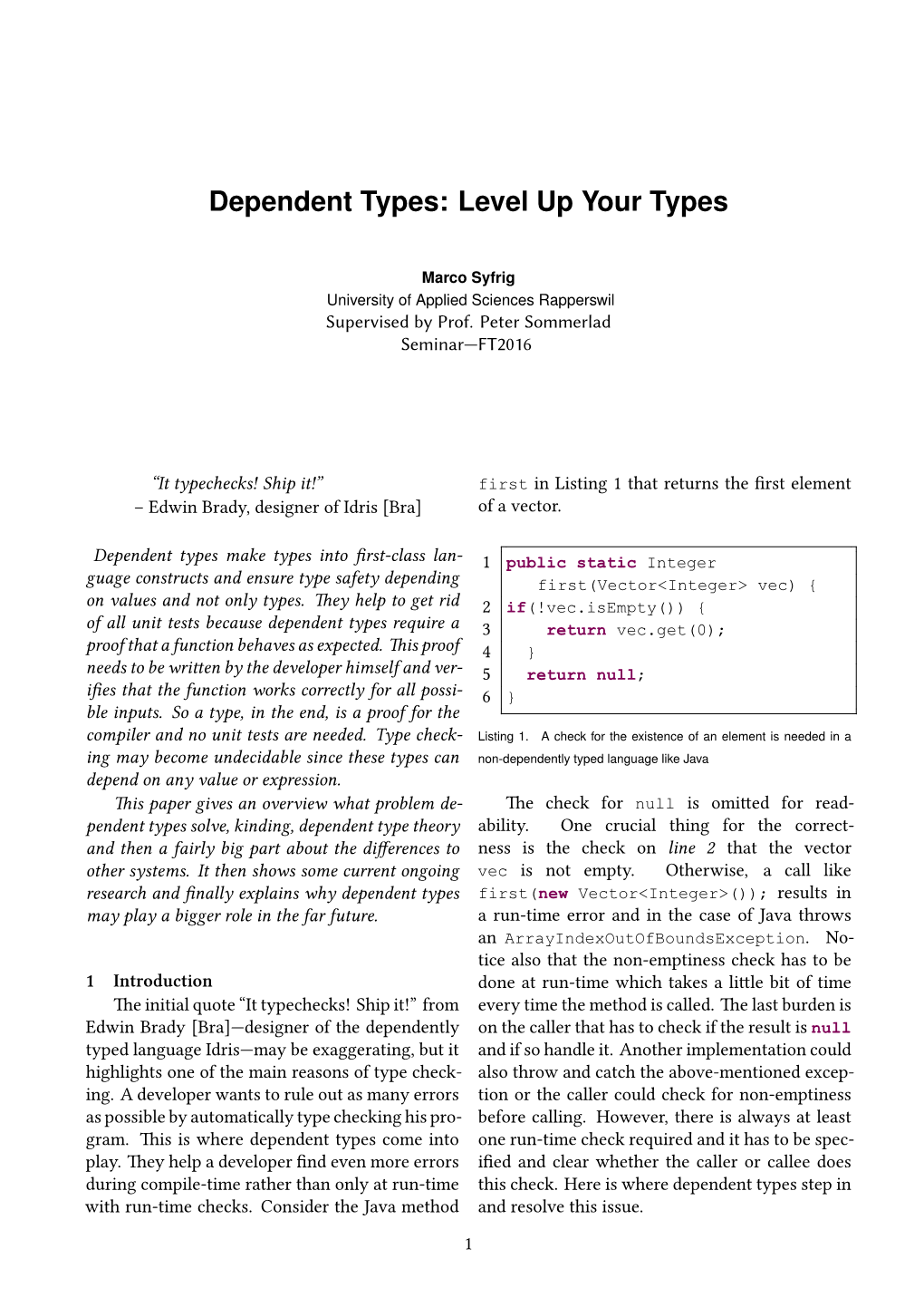 Dependent Types: Level up Your Types