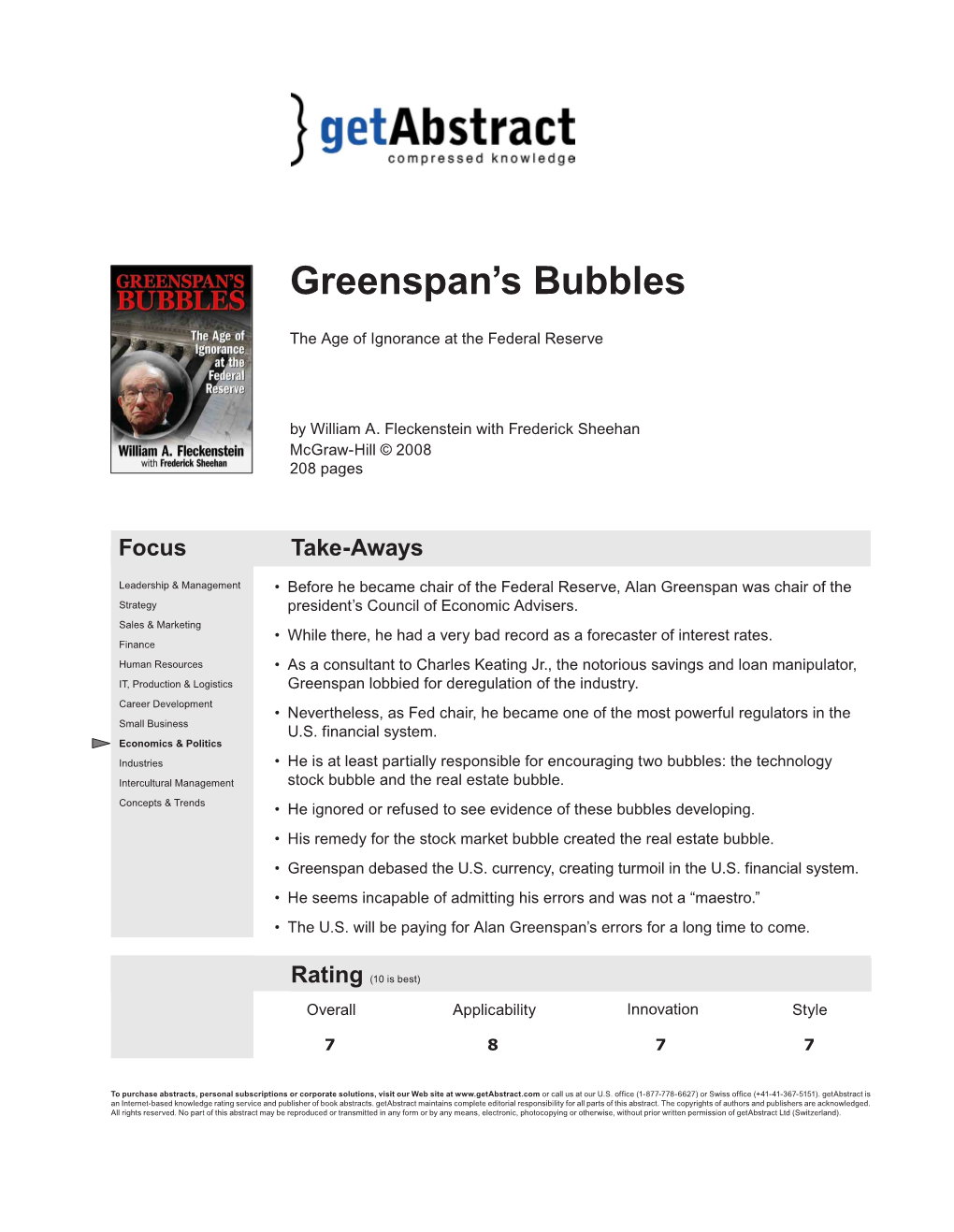 Greenspan's Bubbles