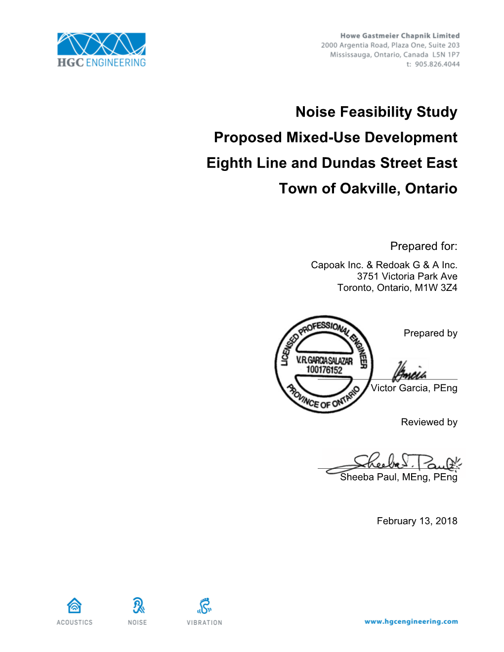 Noise Feasibility Study Proposed Mixed-Use Development Eighth