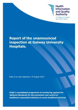 Report of the Unannounced Inspection at Galway University Hospitals