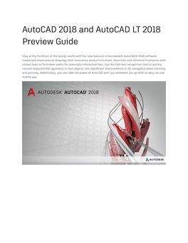 Autocad 2018 Preview Guide
