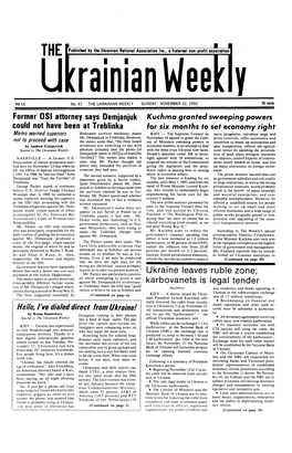 The Ukrainian Weekly 1992, No.47