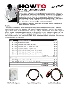 Diy Distortion Meter