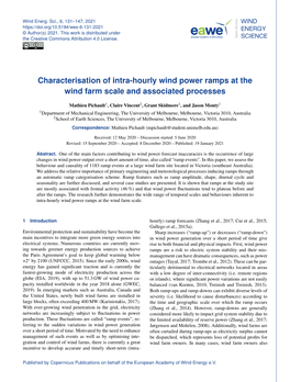 Characterisation of Intra-Hourly Wind Power Ramps at the Wind Farm Scale and Associated Processes