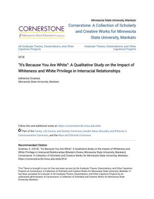 A Qualitative Study on the Impact of Whiteness and White Privilege in Interracial Relationships