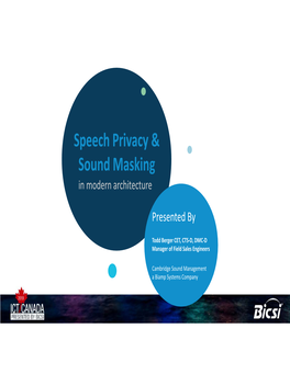 Speech Privacy & Sound Masking