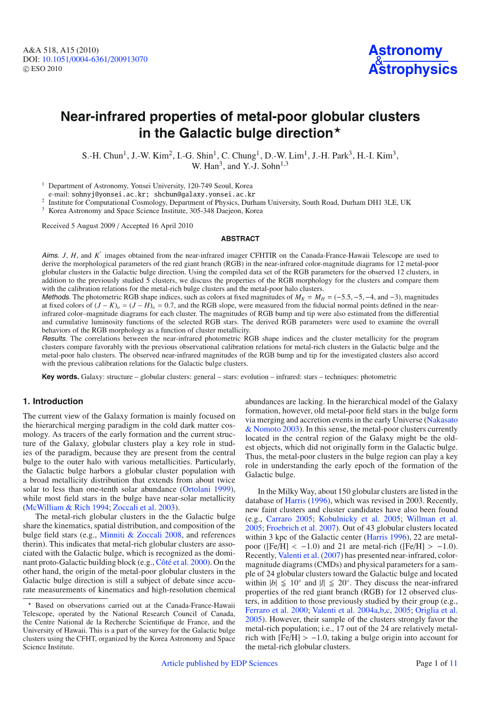 Near-Infrared Properties of Metal-Poor Globular Clusters in the Galactic Bulge Direction