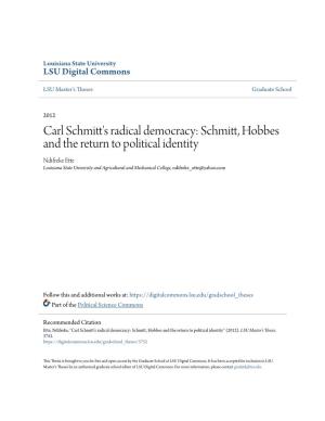 Carl Schmitt's Radical Democracy