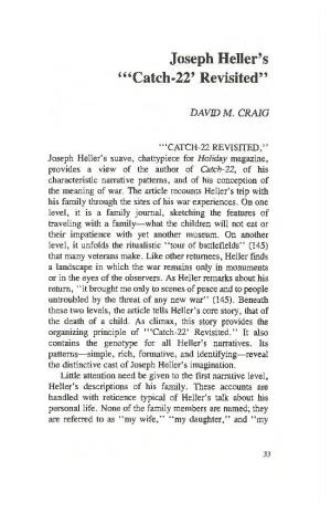 Joseph Heller 'S ' "Catch-22' Revisited"