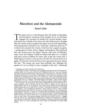 Marathon and the Alcmaeonids Gillis, Daniel Greek, Roman and Byzantine Studies; Summer 1969; 10, 2; Proquest Pg